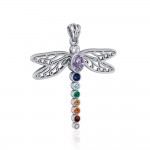 Cari Buziak Spiritual Chakra Dragonfly Silver Pendant