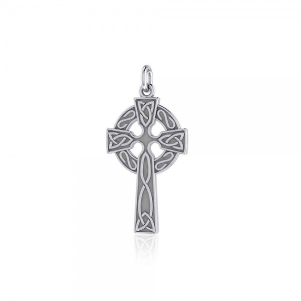 Celtic Knotwork Celtic Cross Silver Charm