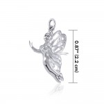Enchanted Flying Fairy Silver Charm