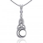 A symbolic source of lunar energy ~ Sterling Silver Celtic Crescent Moon Triquetra Pendant Jewelry