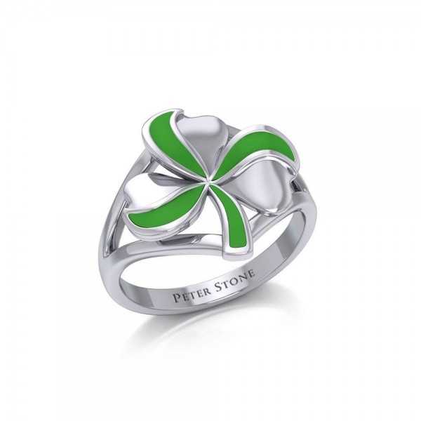Spring of luck and happiness Silver Shamrock Ring