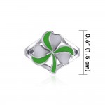Spring of luck and happiness Silver Shamrock Ring