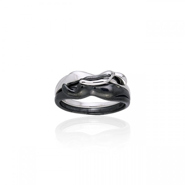 Interlocking Yin Yang Silver Ring