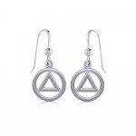 AA Symbol Silver Earrings