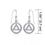 AA Symbol Silver Earrings