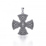 Brigid Ashwood Templar Cross Croix celtique Pendentif en argent