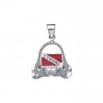 Shark Jaw with Dive Flag and Lahaina Island Silver Pendant