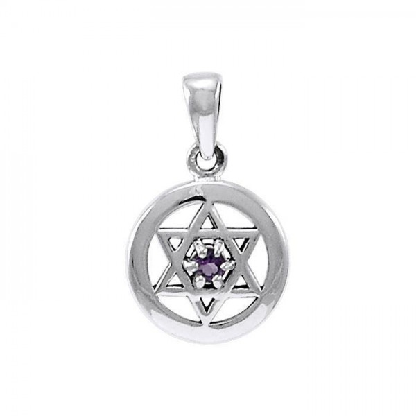 We are all connected ~ Hexagon Sterling Silver Pendant with Gemstone
