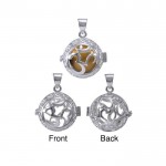 Global Harmony in Om ~16mm chiming harmony ball with a 25mm Sterling Silver Jewelry Pendant cage