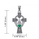 Claddagh Celtic Cross avec pendentif lucky four leaf Clover Silver