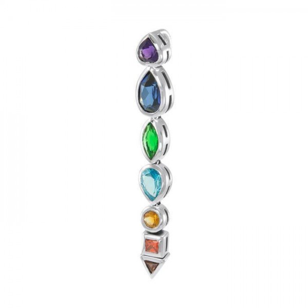 Silver Chakra with Gems Pendant