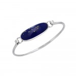 Oval Cabochon Silver Bracelet