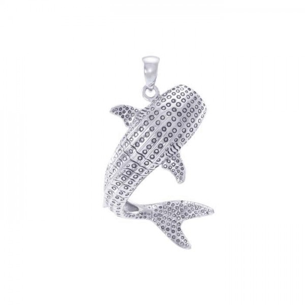 Grand pendentif en argent sterling de requin-baleine