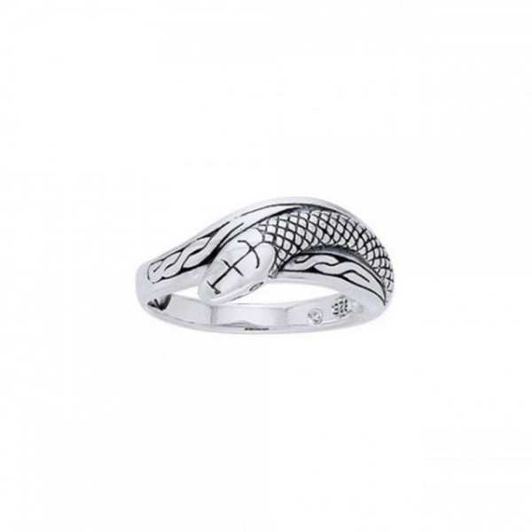 A shed of the beautiful whole ~ Celtic Knotwork Snake Sterling Silver Ring
