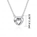 Bold Filigree Heart Silver Necklace