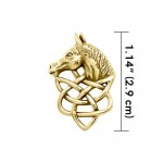 Solid Gold Horsehead Knotwork Solid Gold Pendant