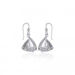 Celtic Knots Silver Sailboat Hook Earrings