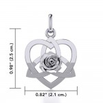 Trinity in Heart with Rose Silver Pendant