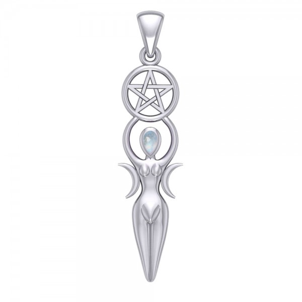 Goddess Silver Pendant with Gemstone