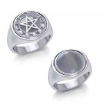 Pentacle with Moon Phase Flip Ring