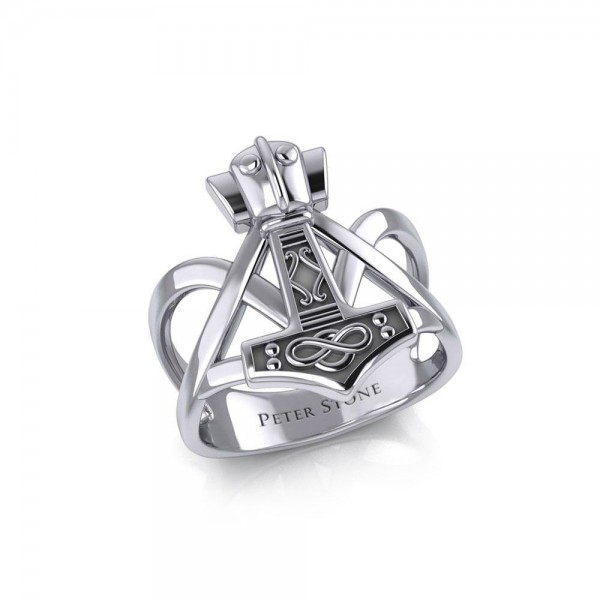 Thors Hammer Silver Ring