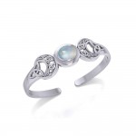 An absolute lunar enchantment ~ Celtic Blue Moon Sterling Silver Cuff Bracelet with a Gemstone Centerpiece