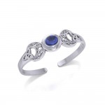 Un enchantement lunaire absolu ~ Celtic Blue Moon Sterling Silver Cuff Bracelet avec un centre de table en pierre précieuse