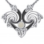 A marvelous representation that lies in the Universe ~ Sterling Silver Celtic Triquetra Necklace Jewelry with Gemstone