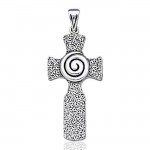 Celtic Cross Swirl Silver Pendant