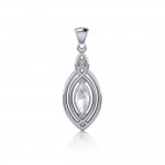 Celtic Knotwork Inspired Silver Pendant with Gem