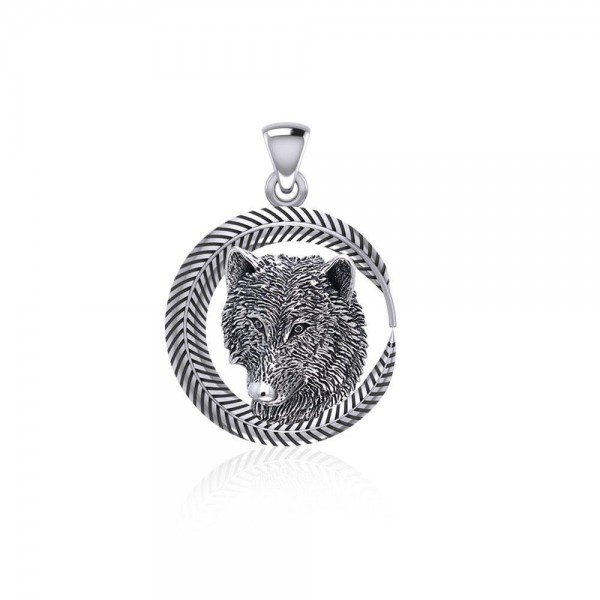 Wolf Sterling Silver Pendant