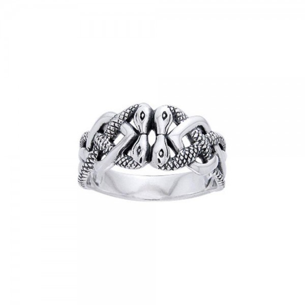 A symbol of true knowledge ~ Celtic Knotwork Snake Sterling Silver Ring