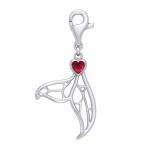 Window to Universe Whale Tail Sterling Silver Clip Charm