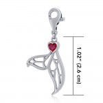 Window to Universe Whale Tail Sterling Silver Clip Charm