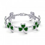 Captivated in the Shamrock Fortune ~ Sterling Silver Jewelry Link Bracelet