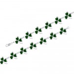 Captivated in the Shamrock Fortune ~ Sterling Silver Jewelry Link Bracelet