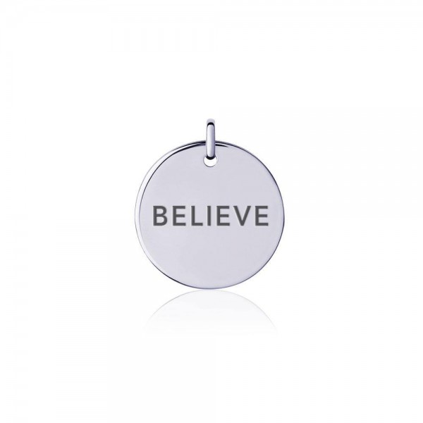 Power Word Believe Silver Disc Charm