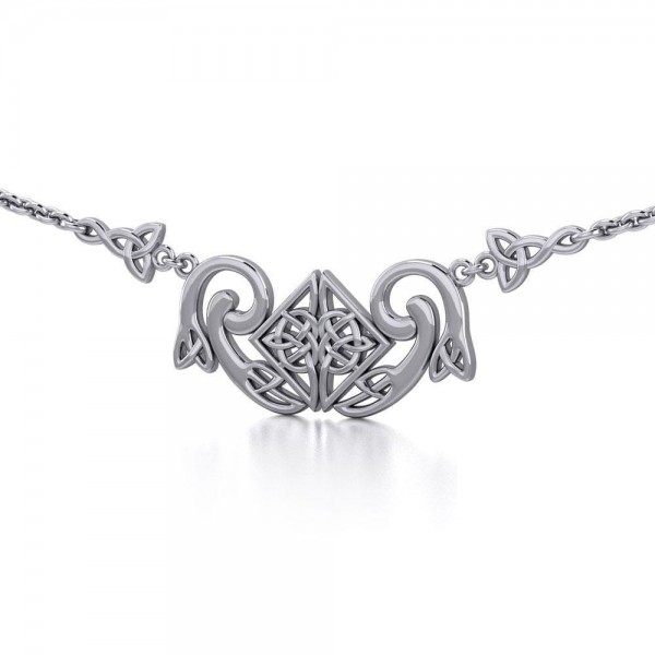 A bold statement of eternity ~ Celtic Knotwork Sterling Silver Necklace Jewelry
