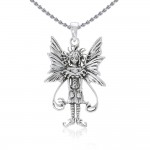 Amy Brown Caffeine Overload Fairy Sterling Silver Jewelry Pendant
