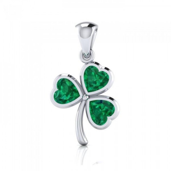 Today is your lucky day! ~ Sterling Silver Jewelry Shamrock Pendant