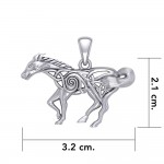 Celtic Running Horse Silver Pendant