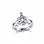 Celtic Father-Mother-Child Family A Born For Eternity Triquetra or Trinity Heart Silver Ring
