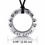 Cat Lover Silver Pendant and Cord Set