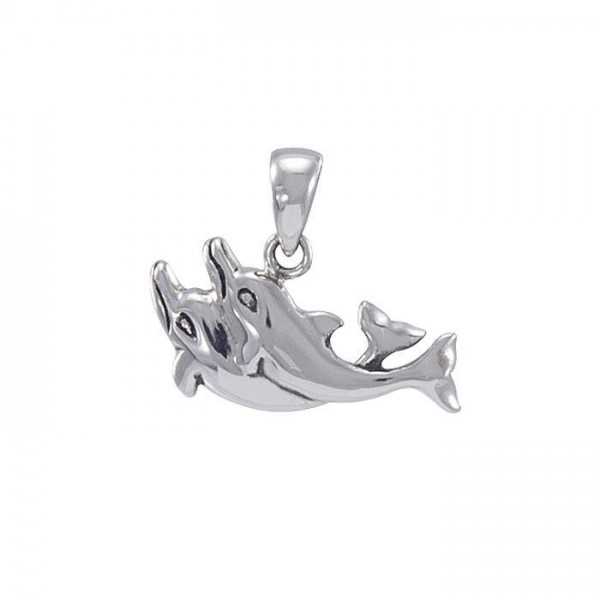Dolphin Love Silver Pendant