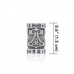 Thor Hammer with Rune Symbol Silver Bead
