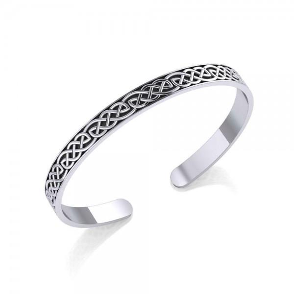 Eternity: la durée d’une vie ~ Celtic Knotwork Sterling Silver Bangle Bracelet