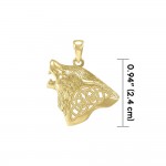 Celtic Wolf Solid Gold Pendant