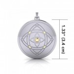 Hold your focus ~ Be Focused ~ A Sterling Silver Jewelry Pendant Mandala with 14k gold accent