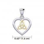 Pendentif Celtic Trinity Heart Silver and Gold