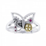 Butterfly Steampunk Argent et Or Accent